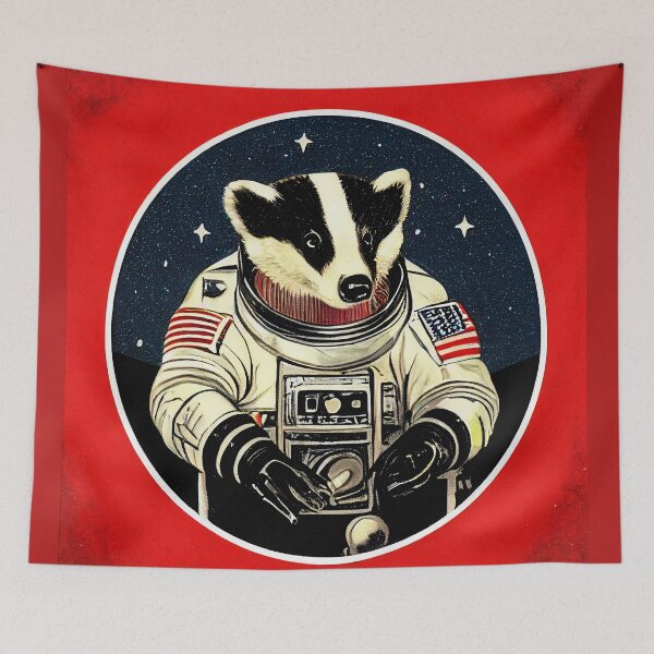 Item preview, Portrait of Badger Astronaut Propaganda Style designed and sold by laika-et-al.