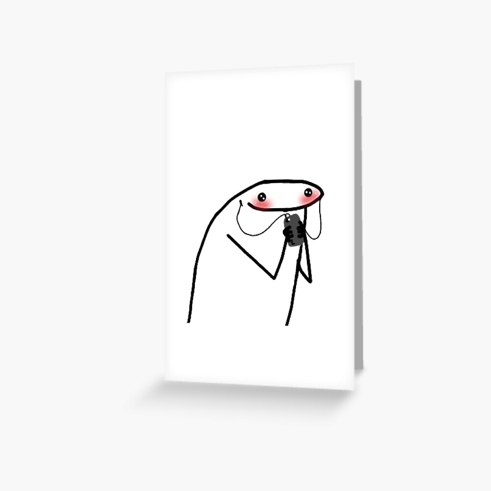 meme-flork-stickers-cute-flork-listen-to-music-greeting-card-for