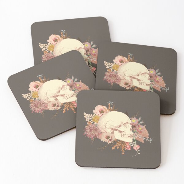 Item preview, Beautiful Vintage Human Skull Illustration, Taupe Brown Background designed and sold by TrulyEpoque.