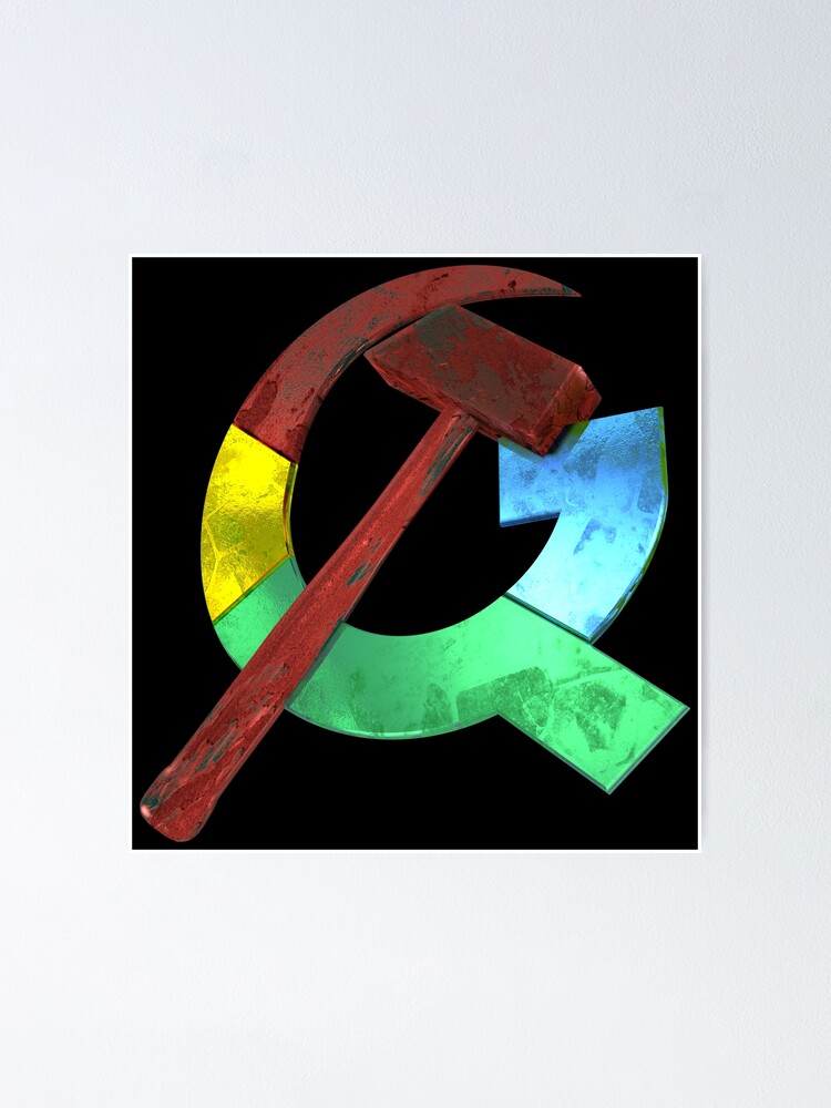 communist google logo aka goolag poster by freemandan com redbubble