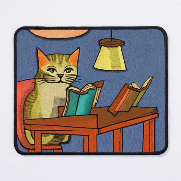 Item preview, Cat Studying In The Library Illustration  designed and sold by SubtleSplit.