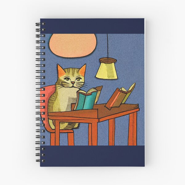 Item preview, Cat Studying In The Library Illustration  designed and sold by SubtleSplit.