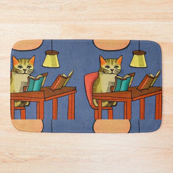 Item preview, Cat Studying In The Library Illustration  designed and sold by SubtleSplit.
