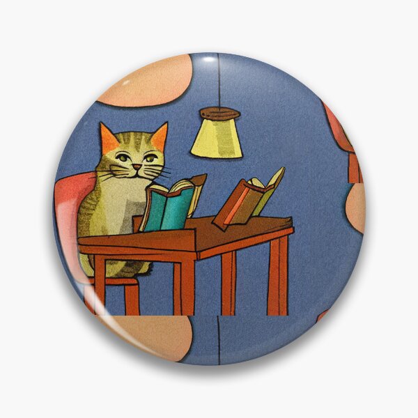 Item preview, Cat Studying In The Library Illustration  designed and sold by SubtleSplit.