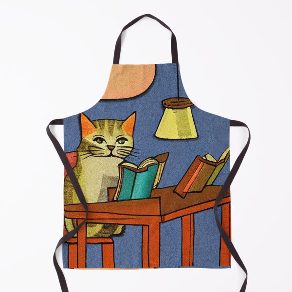 Item preview, Cat Studying In The Library Illustration designed and sold by SubtleSplit.