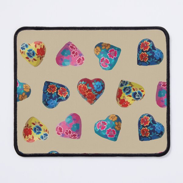 Item preview, Copy of Mexican wooden heart oaxacan hand painted flower milagrito turquoise  folk art interior design designed and sold by T-Mex.