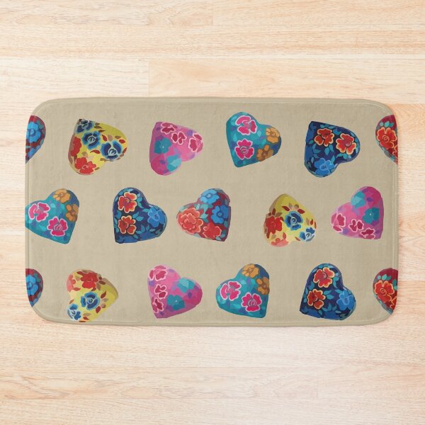 Item preview, Copy of Mexican wooden heart oaxacan hand painted flower milagrito turquoise  folk art interior design designed and sold by T-Mex.