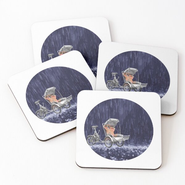 Item preview, Cyclo in the Rain Símbolo de Vietnam Resumen designed and sold by thewishdesigns.