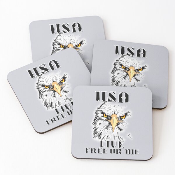 Item preview, USA Eagle with the words "LIVE FREE OR DIE" designed and sold by AmericaFreedom.