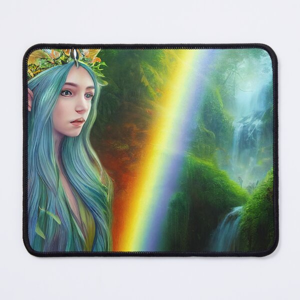 Item preview, Elven Princess Overlooking Rainbow Falls designed and sold by fairytailsaiart.