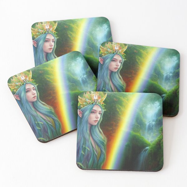 Item preview, Elven Princess Overlooking Rainbow Falls designed and sold by fairytailsaiart.