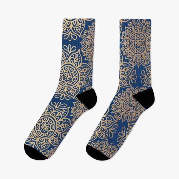 Item preview, Blue and Gold Moroccan Mandala Pattern designed and sold by Julie Erin Designs.