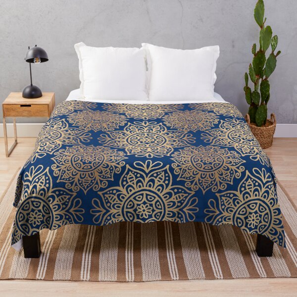 Item preview, Blue and Gold Moroccan Mandala Pattern designed and sold by Julie Erin Designs.