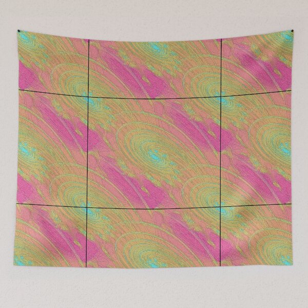 Item preview, Abstract Fractal Wave Spiral Galaxy Yellow Green Pink marbled Pattern Natural Flow designed and sold by Aryxaba.