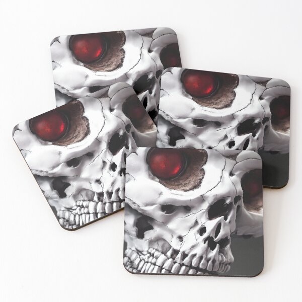 Item preview, Red Eyed Skull White Bones .Skull Colection. designed and sold by SpektroDesign.