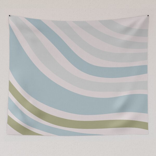 Item preview, Colorful Swirl Wavy Lines Maximalist Pattern Retro Style Cute Aesthetic Sky Blue designed and sold by scorpiolane.