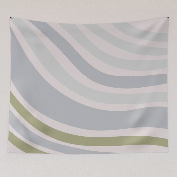 Item preview, Colorful Swirl Wavy Lines Maximalist Pattern Retro Style Cute Aesthetic Stone Blue designed and sold by scorpiolane.