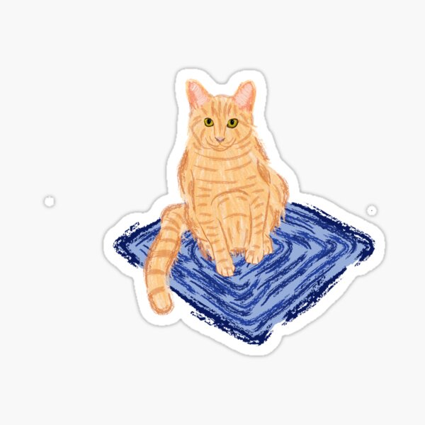 Orange Tabby Sticker,Orange Tabby with Crown Sticker, Cat Bubble