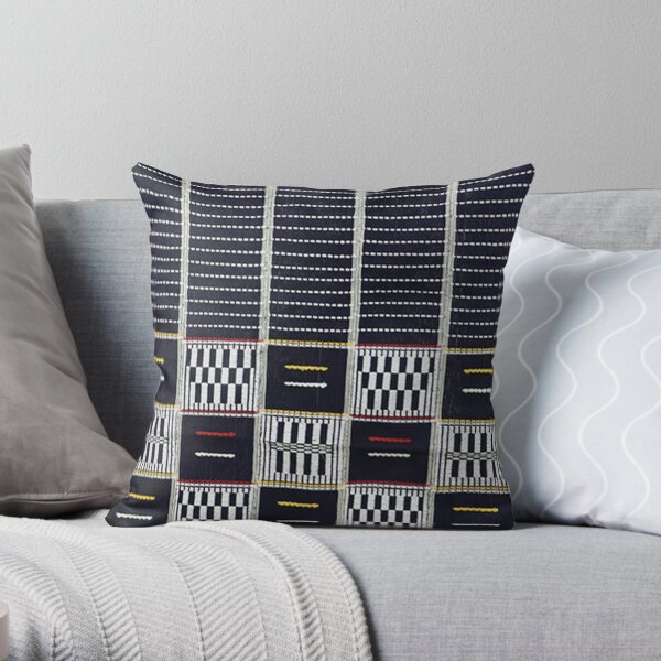 Senufo Woven Cloth 06 Throw Pillow