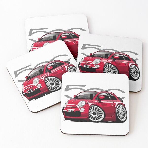Item preview, 500C caricature red designed and sold by car2oonz.
