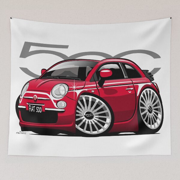 Item preview, 500C caricature red designed and sold by car2oonz.