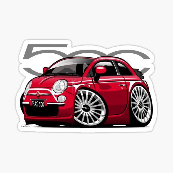Item preview, 500C caricature red designed and sold by car2oonz.