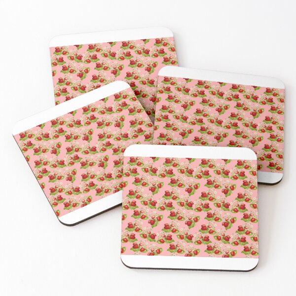 Item preview, vintage cottagecore strawberries pink strawberry  designed and sold by Gossip Rag.