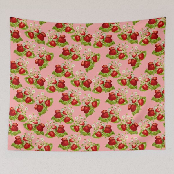 Aperçu de l'œuvre fraises cottagecore vintage fraise rose créée et vendue par Gossip Rag.