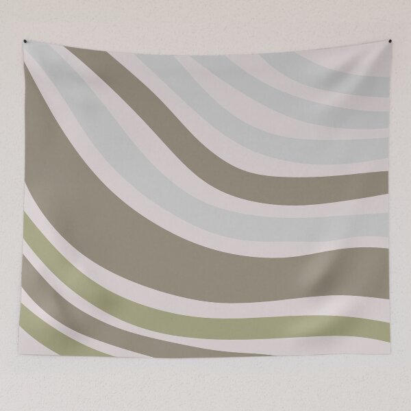 Item preview, Colorful Swirl Wavy Lines Maximalist Pattern Retro Style Cute Aesthetic Muted Green designed and sold by scorpiolane.