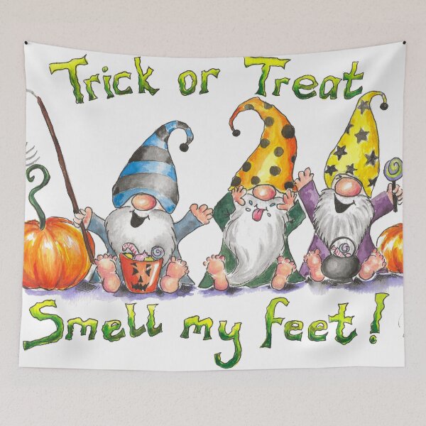 Item preview, Pumpkin Patch Gnomes (Smell my feet) designed and sold by Louisa Clamp.