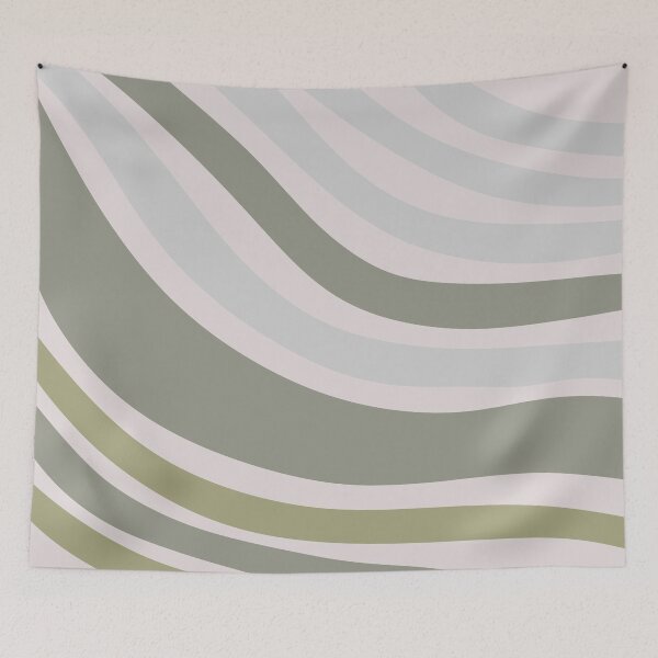 Item preview, Colorful Swirl Wavy Lines Maximalist Pattern Retro Style Cute Aesthetic Sage Green designed and sold by scorpiolane.