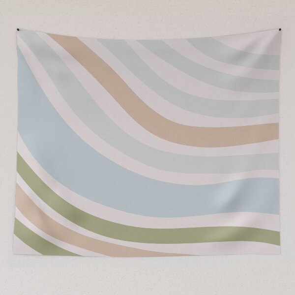 Item preview, Colorful Swirl Wavy Lines Maximalist Pattern Retro Style Cute Aesthetic Gray Blue & Brown designed and sold by scorpiolane.