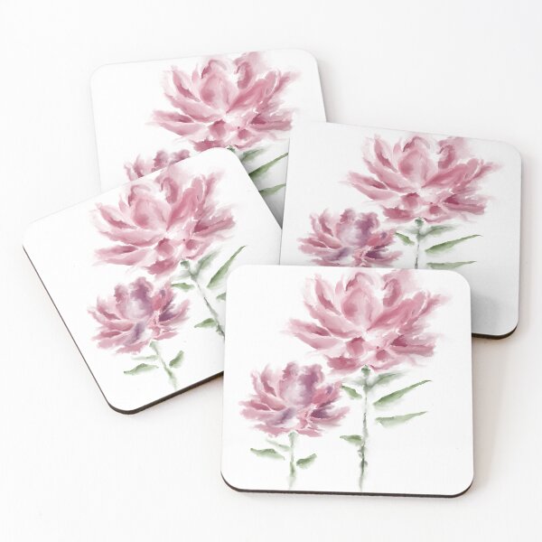 Item preview, Abstract watercolour flowers pink designed and sold by Inktown.