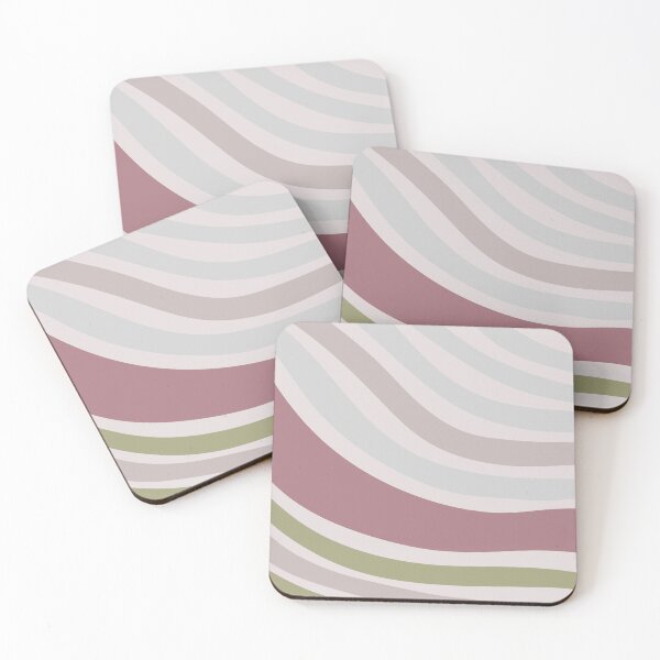 Item preview, Colorful Swirl Wavy Lines Maximalist Pattern Retro Style Cute Aesthetic Light & Dark Muted Pink designed and sold by scorpiolane.