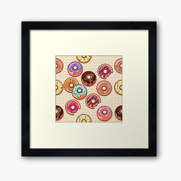 I Love Donuts Yummy Baked Goodies Sugary Sweet Framed Art Print
