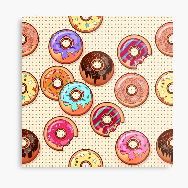 I Love Donuts Yummy Baked Goodies Sugary Sweet Metal Print