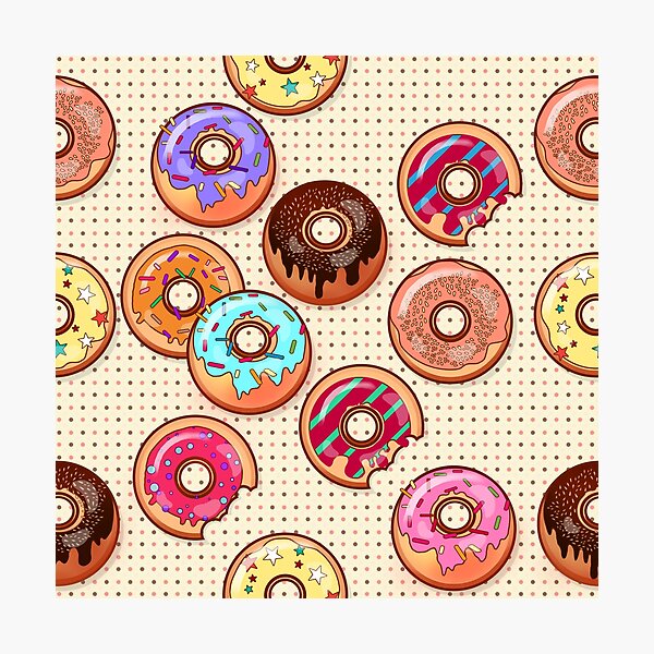 I Love Donuts Yummy Baked Goodies Sugary Sweet Photographic Print