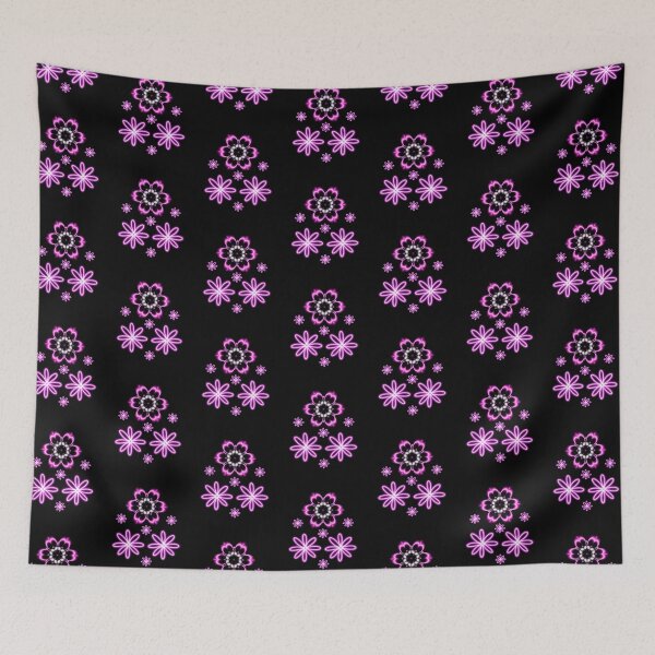 Item preview, Neon flower wallpaper designed and sold by The Love Quill.