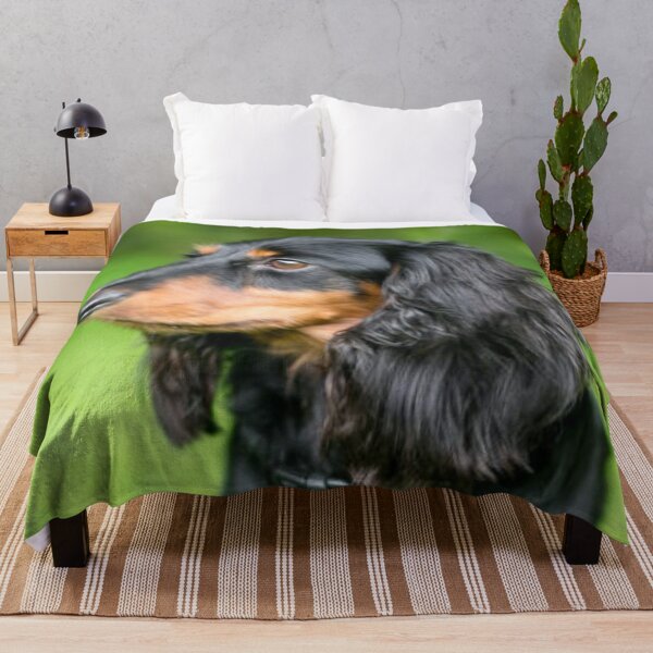 Item preview, Cute Longhaired Dachshund Black and Tan Puppy Dog designed and sold by DesignVertex.
