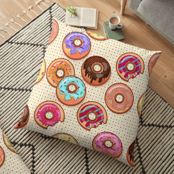 I Love Donuts Yummy Baked Goodies Sugary Sweet Floor Pillow