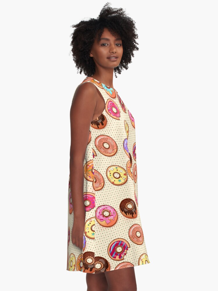 Alternate view of I Love Donuts Yummy Baked Goodies Sugary Sweet A-Line Dress