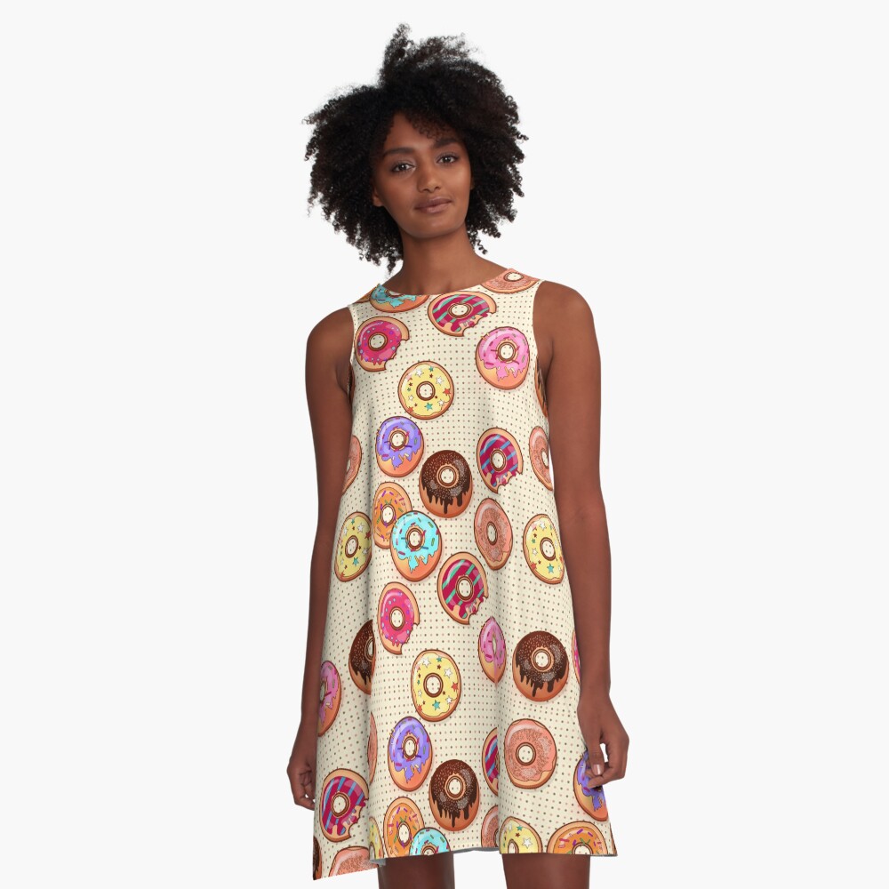 I Love Donuts Yummy Baked Goodies Sugary Sweet A-Line Dress
