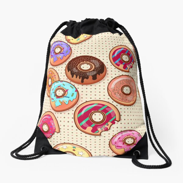 I Love Donuts Yummy Baked Goodies Sugary Sweet Drawstring Bag
