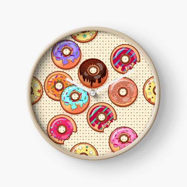 I Love Donuts Yummy Baked Goodies Sugary Sweet Clock