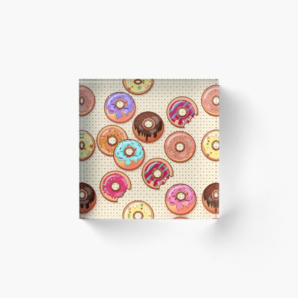 I Love Donuts Yummy Baked Goodies Sugary Sweet Acrylic Block