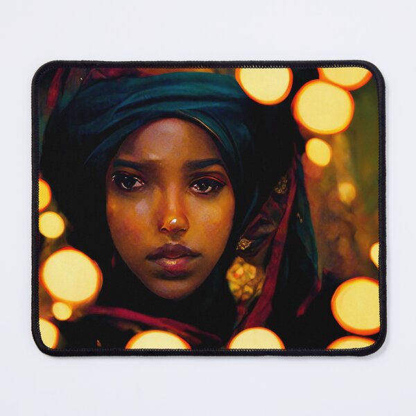 Item preview, somali hijabi muslim girl volumetric lighting beautiful warm bokeh light designed and sold by VintageSomalia.