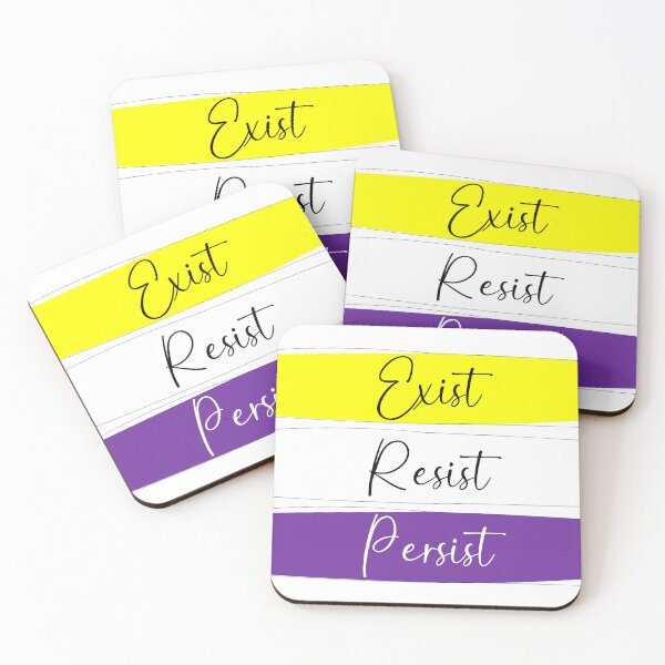 Item preview, Enby Pride Exist, Resist, Persist  designed and sold by AmandaRoseArts.