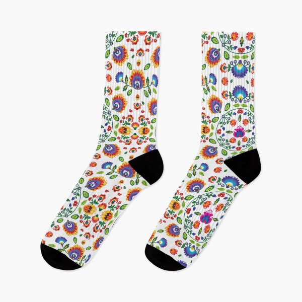 Item preview, Folklore flowers on beautiful classy white background designed and sold by FK-UK.