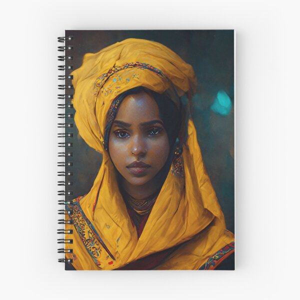 Item preview, somali woman in traditional yellow dress volumetric lighting  designed and sold by VintageSomalia.