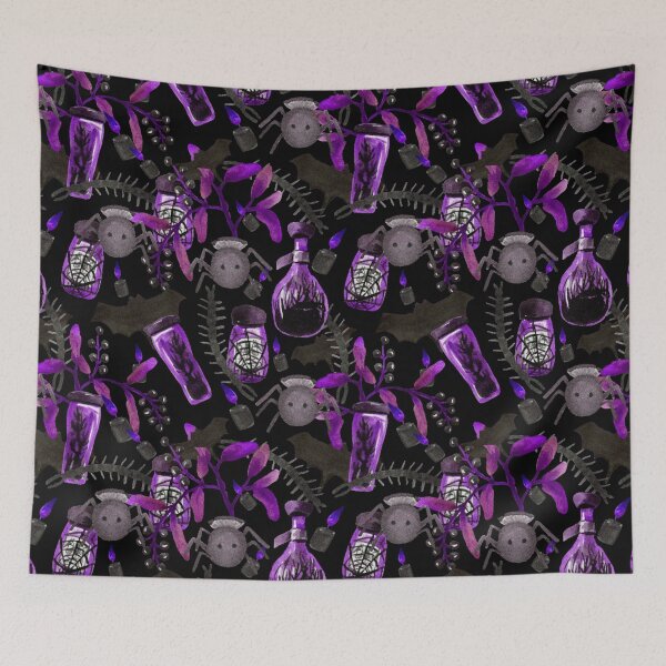 Item preview, Halloween pattern - purples designed and sold by Edenglow Prints & Peculiars.